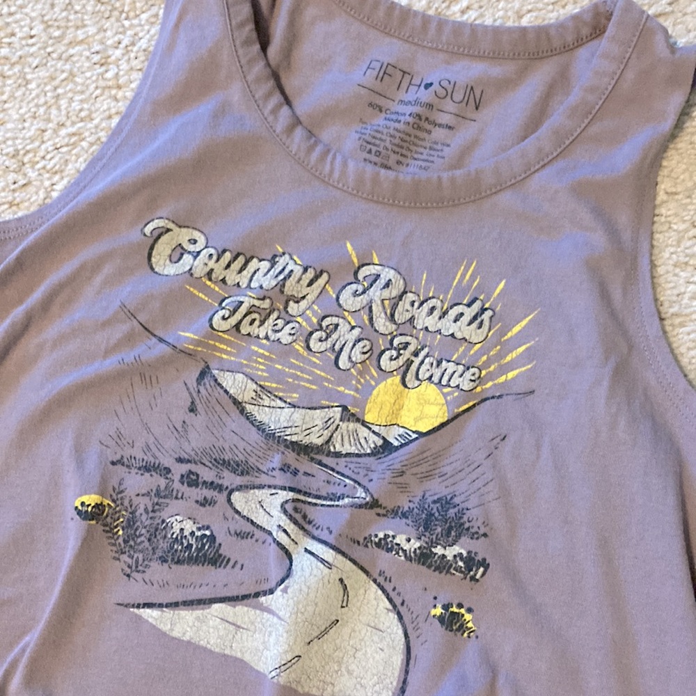 Fifth Sun Country Roads take me home shirt